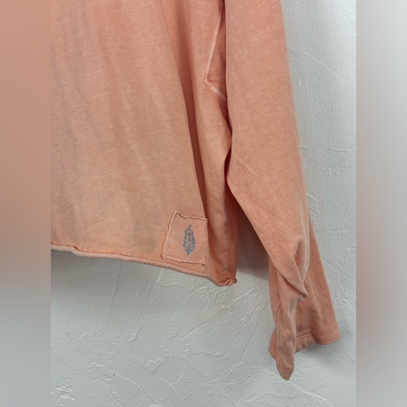 FREE PEOPLE MOVEMENT Orange Cropped Top Long Sleeve Shirt Inspire Tee Crew Neck - Picture 8 of 16